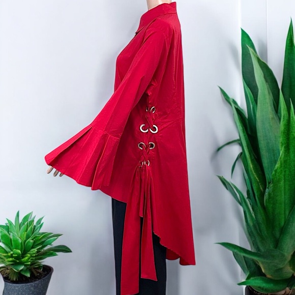 Midnight Velvet “Serena” Red High-Low Tunic - Picture 8 of 16